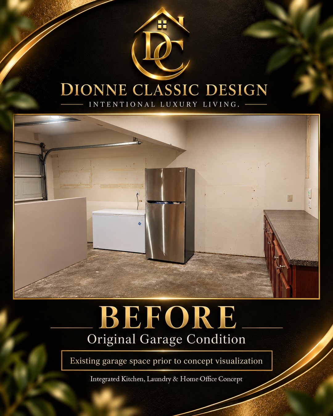 Original garage condition before concept design